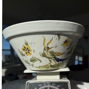 VARAGOS Made in FRANCEMixing Bowl Floral Bird Motif